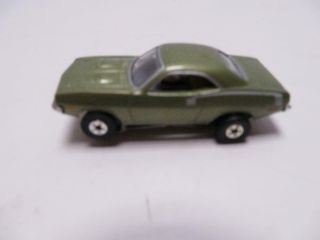 Auto World Ho Slot Car Tjet 1970 Plymouth Hemi Cuda Olive Green 
