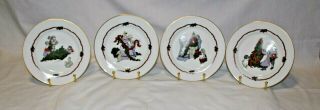 Fitz And Floyd Deck The Halls Set Of 4 Dessert/holiday/christmas Plates