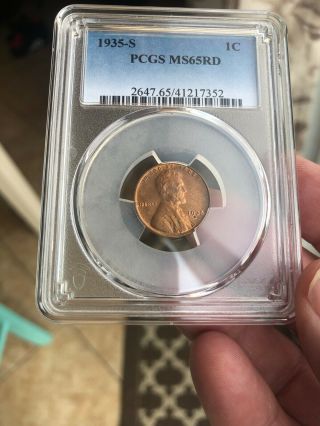 1935 S Lincoln Wheat Cent Pcgs Ms 65 Rd Freshly Graded
