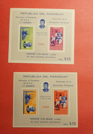 Perf,  Imperf Paraguay Space Jfk John F Kennedy S/s Mnh 200131