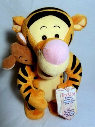 Disney Tigger And Roo Winnie The Pooh Bounce Singing Duet Plush Mattel 1999 12 "