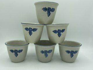 Set Of 6 Pfaltzgraff Yorktowne Blue 3” Custard Cups/dessert Ramekins 2.  75 "