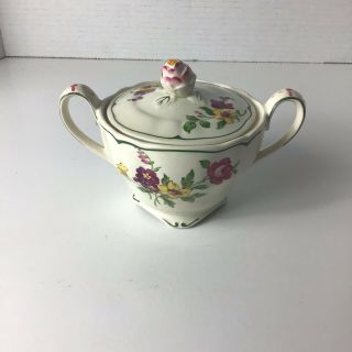Rare Vintage Marlborough W.  H.  Grindley ROYAL PETAL Kashmir Sugar Bowl & Creamer 2