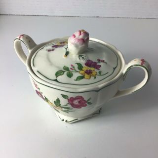 Rare Vintage Marlborough W.  H.  Grindley ROYAL PETAL Kashmir Sugar Bowl & Creamer 3