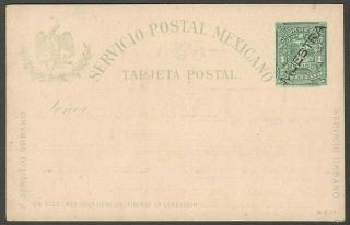 Aop Mexico Muestra Overprint On 1899 Postal Card 1c Green Hg 92b