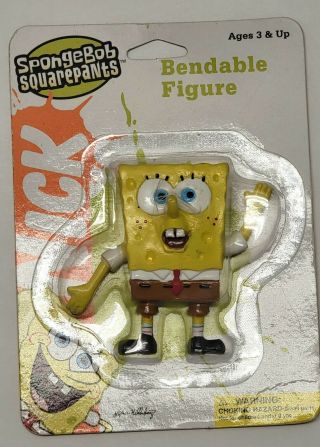 Spongebob Squarepants Bendable Toy Figure 2 3/4 " 2005 Viacom In Package