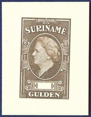 American Bank Note Co.  Engraving: Suriname Queen Wilhelmina 1944 Suriname
