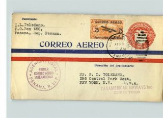Canal Zone Stamped Envelope,  Stamp,  1929 Airmail,  Pan American Airways,  Inc.