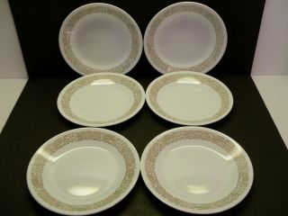 Set Of 6 Vintage Corelle " Woodland Brown " 6 3/4 Inch Bread Plates
