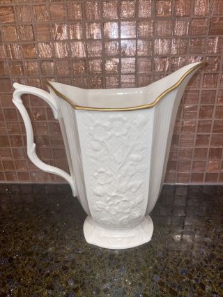 Lenox Pitcher " Carolina " Pattern With Gold Trim Made In Usa,  Gravy For Holidays