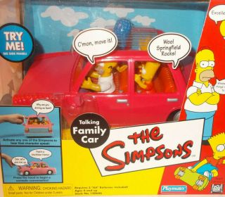 The Simpsons Red Talking Family Car With Activated Characters Playmates 2001
