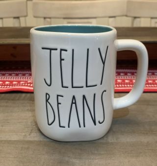 Rae Dunn By Magenta - Ll Jelly Beans - Teal Ceramic Coffee Mug - 2021