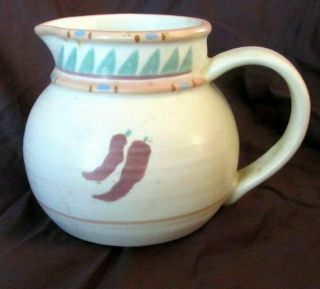 Treasure Craft Usa Taos Pottery Utensil Holder Vase Canister Southwest Colors 6 "