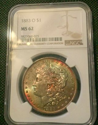 1883 O Morgan Silver Dollar Ngc Ms62 With Toning