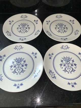 Homer Laughlin Dinner Plates Blue Delft Ironstone Set 4 Sheffield Provincial