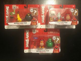 Rovio Angry Birds - Mission Flock Pack (x3) - Red,  Silver,  Bomb,  Chuck,  Leonard