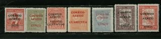 Paraguay Air Post Stamps 1930 Sc C29 - 35 Air Post Stamps Surcharged