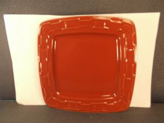 Longaberger Dinnerware Woven Traditions Paprika Square Dinner Plate 11 "