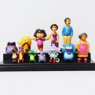 12pcs/set Anime Cartoon Dora Toys Pvc Dora The Explorer Action Figure Dolls Gift