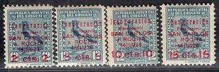 Uruguay 1928 Stamp Sc.  345/8 Mh Railroads Railways