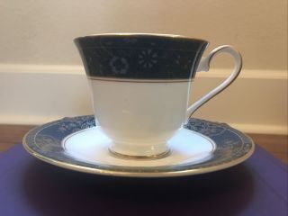 Royal Doulton Carlyle China Tea Cup And Saucer - Blue/green/gold