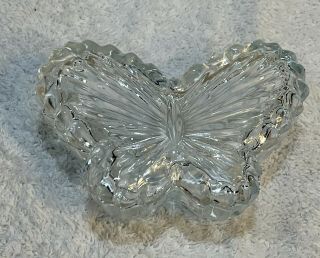 Kristal Zajecar Butterfly Trinket Dish With Lid 24 Lead Crystal