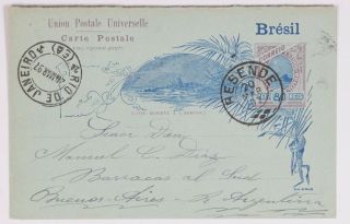 Mayfairstamps Brazil 1897 Rio De Janeiro To Buenos Aires Stationery Card Wwr_843