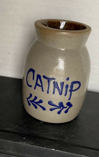 Bbp Beaumont Brothers Pottery Salt Glaze Crock Catnip Cat Nip 1997