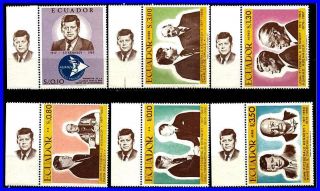 Ecuador 1967 Famous Men Sc.  764 - E W/tabs Mnh Kennedy,  Churchill,  De Gaulle 3all