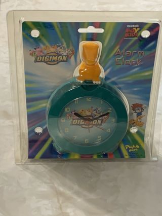 Vintage Digimon alarm clock Agumon Fox Kids Playfully Yours in package 2000 2