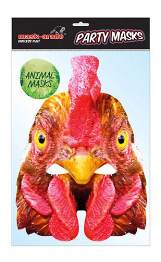 Hen Single 2d Card Face Mask - Chicken Rooster Party Dress Up Theme