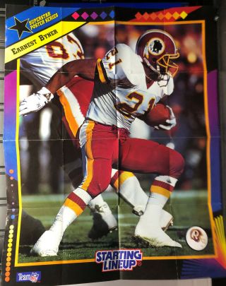 1992 Kenner Starting Line - Up Washington Redskins Ernest Byner Poster N20