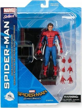 Marvel Select 7 Inch Action Figure Spider - Man Homecoming - Unmasked Spider - Man