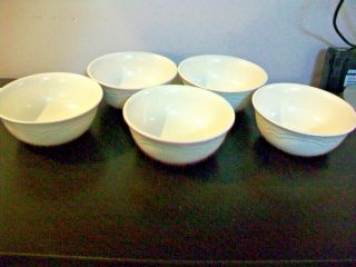 Pfaltzgraff Tea Rose Cereal Salad Bowls Set Of 5 6 " Diameter