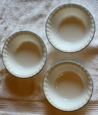 Set Of 3 Morning Blue (corelle) Dishes Swirl Cereal Bowls 7 - 1/4” Euc