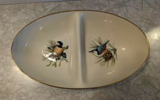 Lenox Winter Greetings Divided Bowl With Birds - Chickadee,  Nuthatch