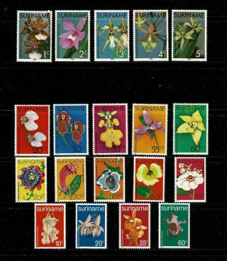 U0751 Suriname 1976/9 Orchids And Flowers From Suriname Mnh