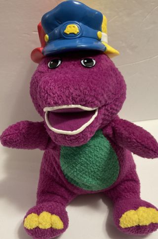 Barney The Dinosaur Silly Hats Barney 10 " Talking Plush Toy Dances Fisher Price