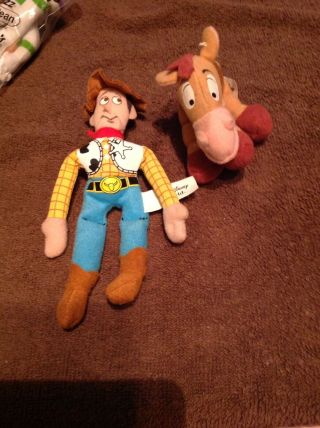 Toy Story Disney Mini Bean Plush Woody And Bullseye Made For Kellogs With Tags