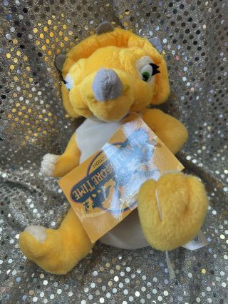 The Land Before Time Cera Yellow Triceratops Dinosaur 9 " Plush 1996 Toy Nwt