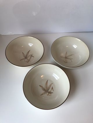 Vtg Winfield Usa China Passion Flower 3pc Cereal Bowls 5 7/8” Retro1940’s - 1950’s