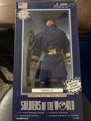 2000 Soldiers Of The World Civil War Captain Navy Nib Stand/weapons Incd