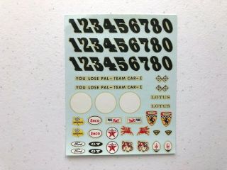 Vintage Classic Industries 1/24 Scale Slot Car Decal Sheet
