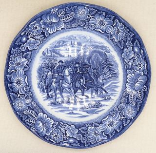 Vintage Staffordshire Liberty Blue Luncheon Plate - Washington At Valley Forge