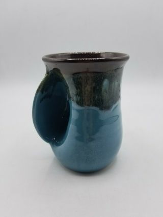 Neher Hand Warmer Mug Left Hand Ocean Tide Handcrafted Pottery Clay In Motion
