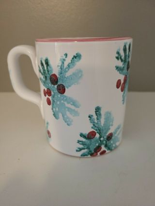 Dayton Hudson Ceramic Retired Art Mug Christmas Holly&berries 12oz