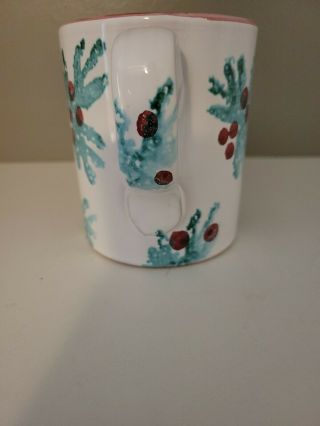 Dayton Hudson Ceramic Retired Art Mug Christmas Holly&Berries 12Oz 2