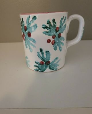 Dayton Hudson Ceramic Retired Art Mug Christmas Holly&Berries 12Oz 3