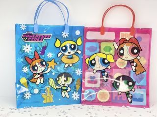 Powerpuff Girls Gift Bag Bubbles Buttercup Blossom 2002 12”inch Set Of 2 Bags