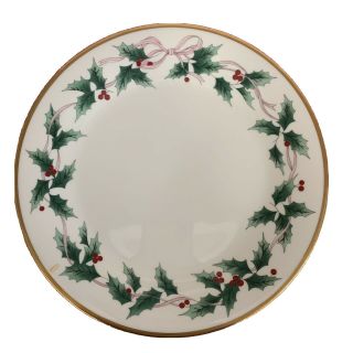 Mikasa Ribbon Holly Dinner Plate - Christmas Paint Flaw